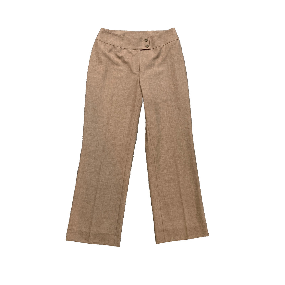 St John Sport Pants Womens 10 Latte High Waisted Wide Leg Tailored Trousers